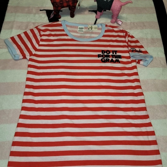VS PINK "DO IT FOR THE GRAM" Tshirt Large NWT - Picture 4 of 9